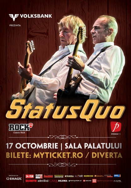 Status Quo – Castiga 2 invitatii duble la concert